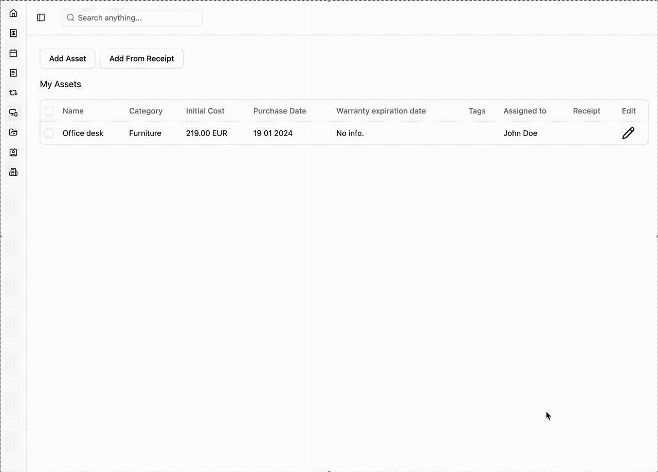 Flowdock create asset from receipt